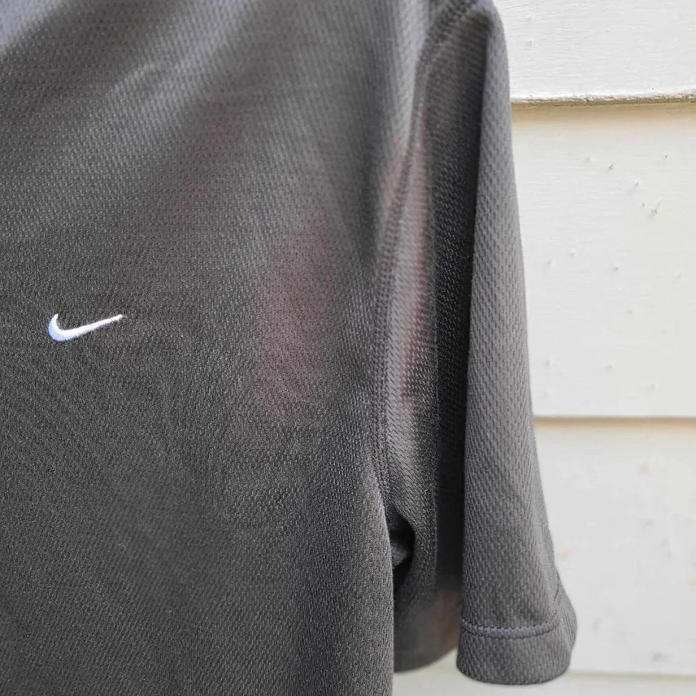 Nike Black V Neck Dri Fit Tee Shirt size Large